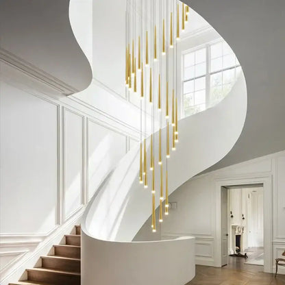 Modern golden tapered chandelier led living room pendant light