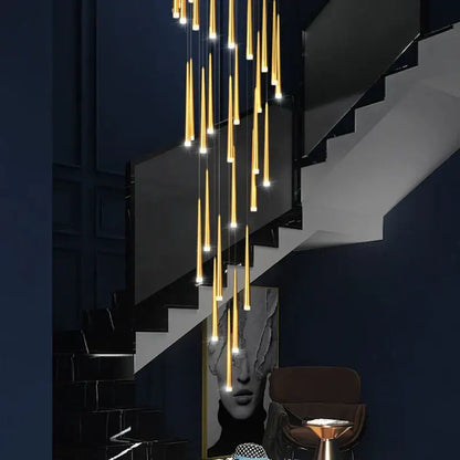 Modern golden tapered chandelier led living room pendant light