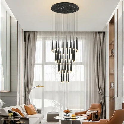 Modern golden tapered chandelier led living room pendant light