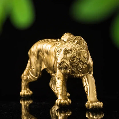 Modern golden tiger resin figurine living room decor ornament