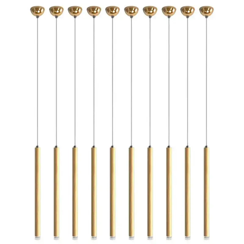 Modern golden tube led chandelier living room pendant light
