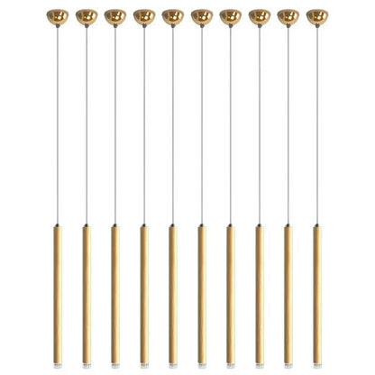 Modern golden tube led chandelier living room pendant light