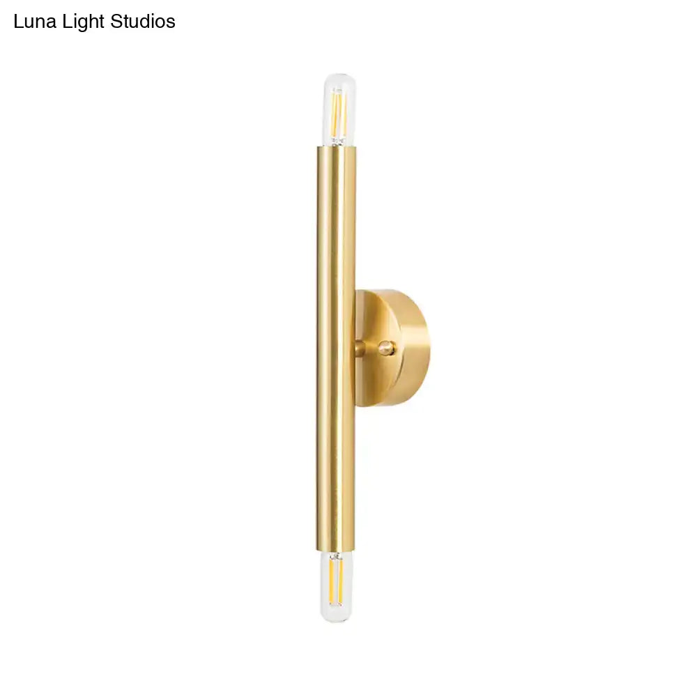 Modern golden tubular wall lamp bedroom led sconce