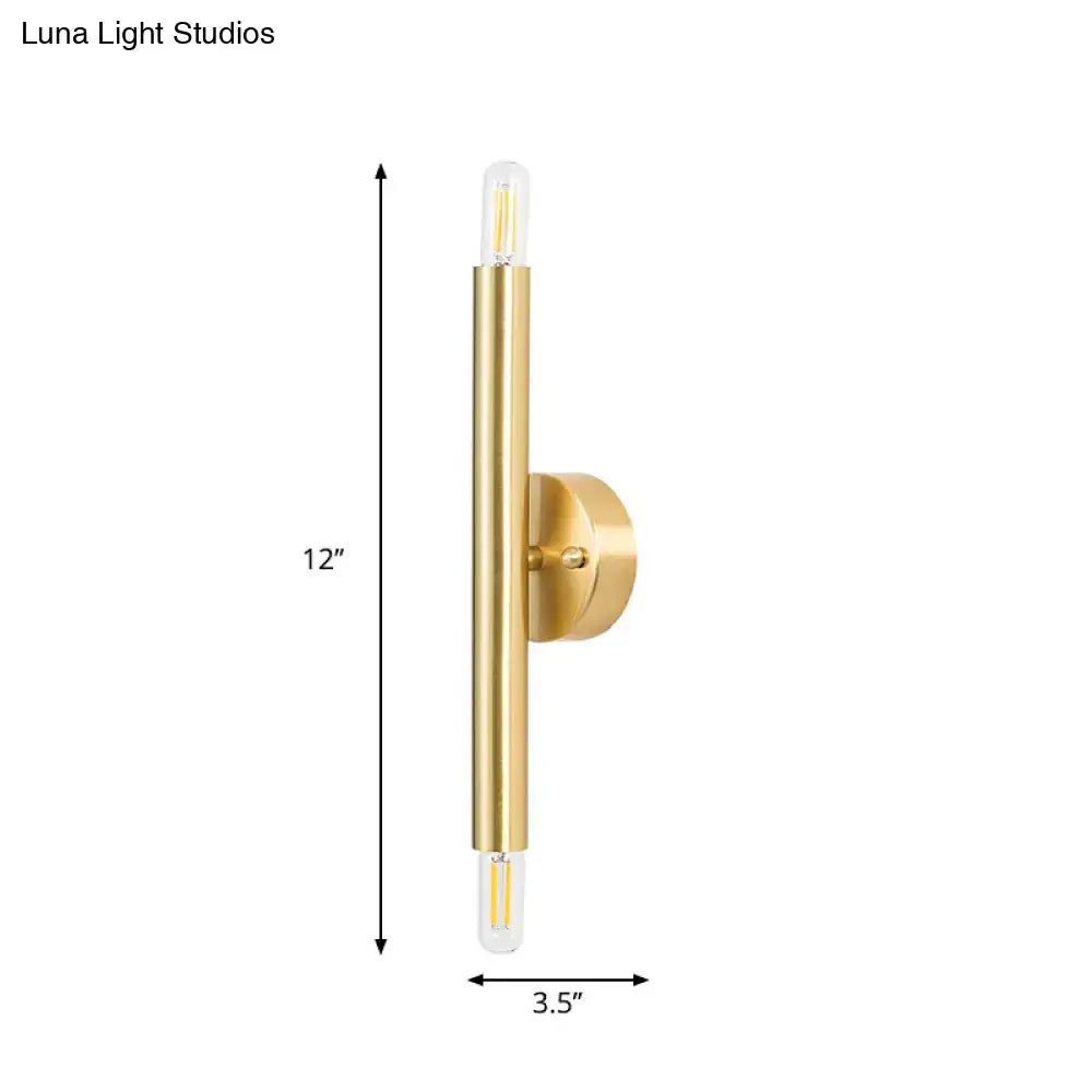 Modern golden tubular wall lamp bedroom led sconce