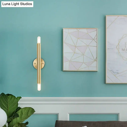 Modern golden tubular wall lamp bedroom led sconce