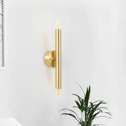Modern golden tubular wall lamp bedroom led sconce