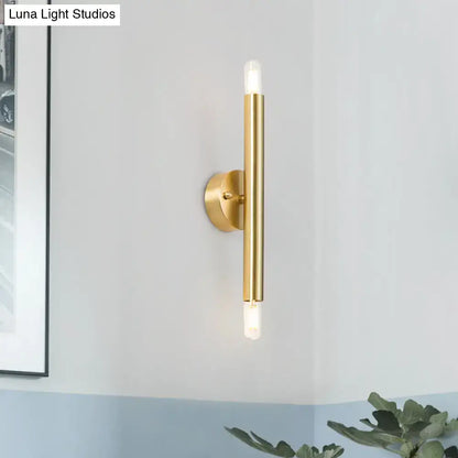 Modern golden tubular wall lamp bedroom led sconce