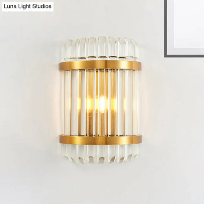 DecorBites™ Modern Golden Wall Sconce with Crystal Shade, Bedside Wall Mount Light (12"/21.5" W)