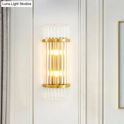 DecorBites™ Modern Golden Wall Sconce with Crystal Shade, Bedside Wall Mount Light (12"/21.5" W)