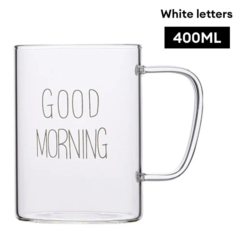 Modern good morning glass mug kitchen transparent tumbler