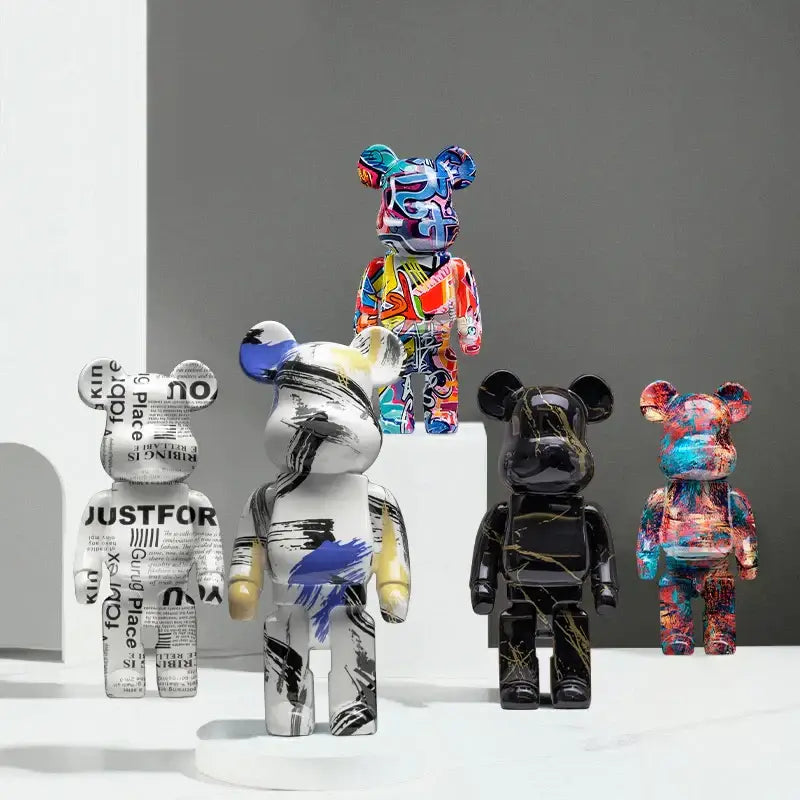 Modern graffiti bear 27cm figurine living room money jar
