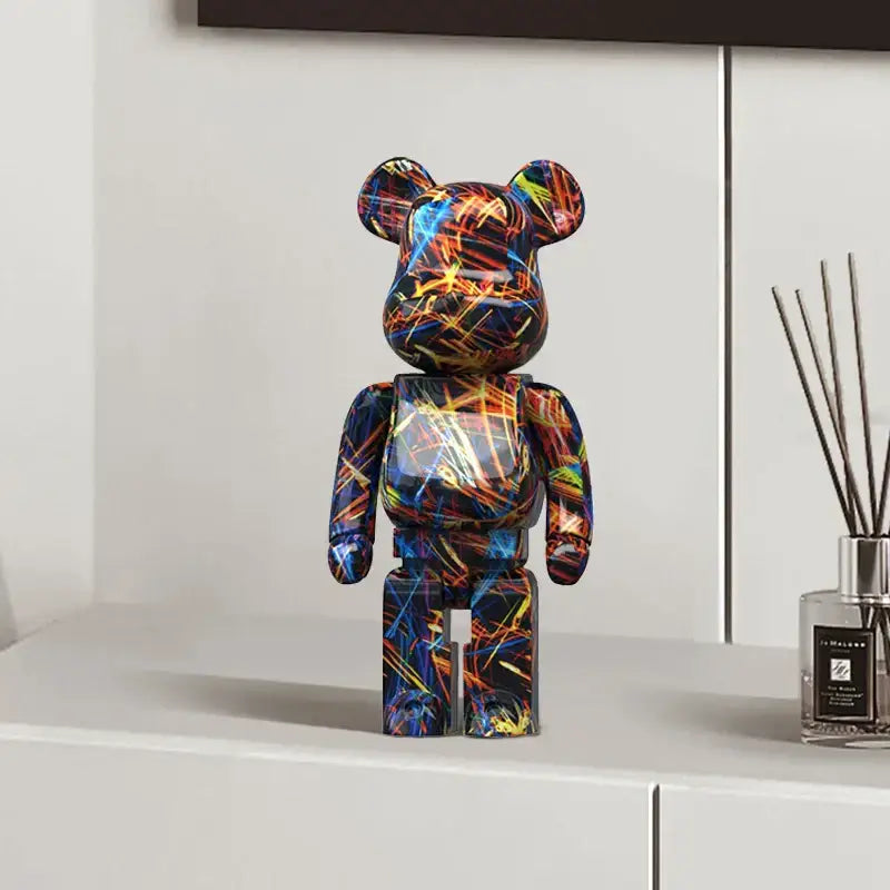 Modern graffiti bear 27cm figurine living room money jar