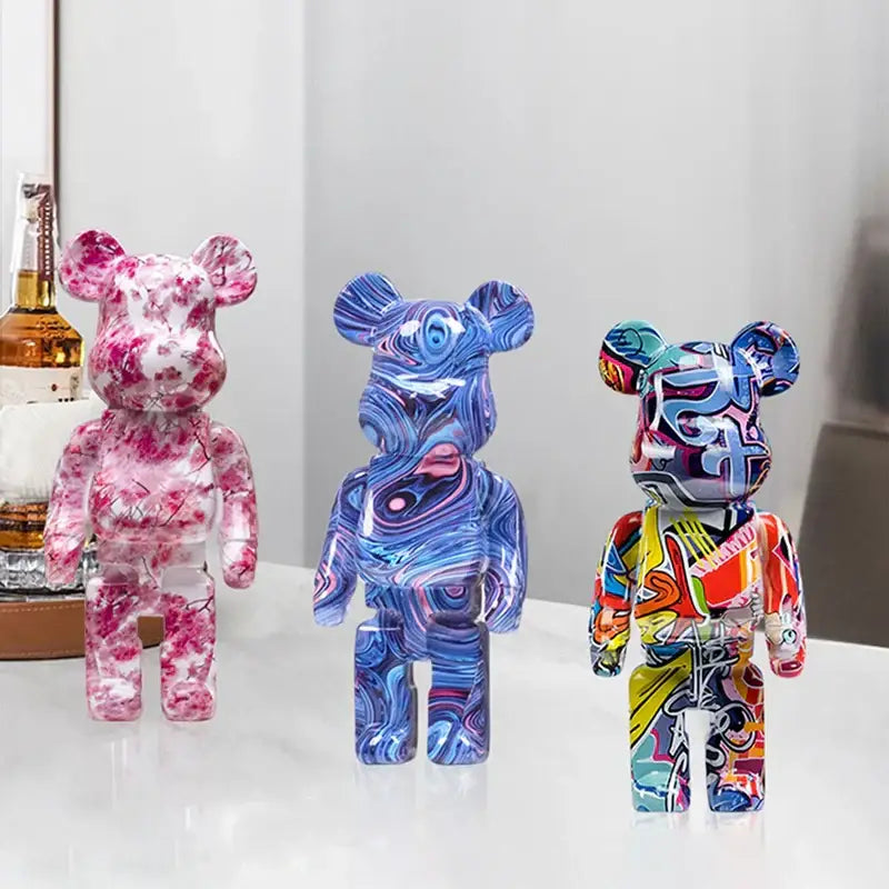 Modern graffiti bear 27cm figurine living room money jar