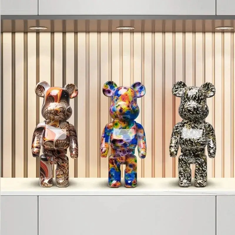 Modern graffiti bear 27cm figurine living room money jar