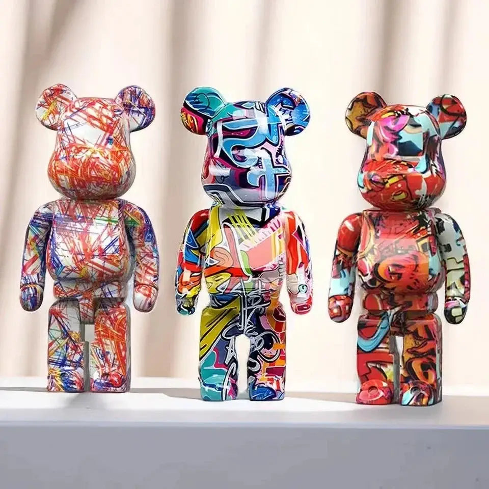 Modern graffiti bear 27cm figurine living room money jar