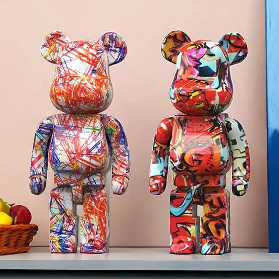 Modern graffiti bear 27cm figurine living room money jar