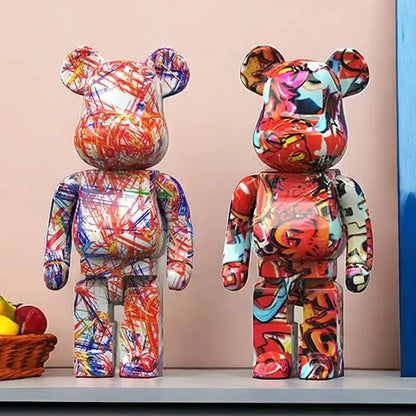 Modern graffiti bear 27cm figurine living room money jar