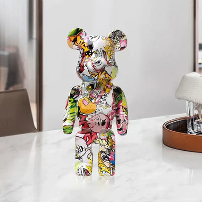 Modern graffiti bear 27cm figurine living room money jar