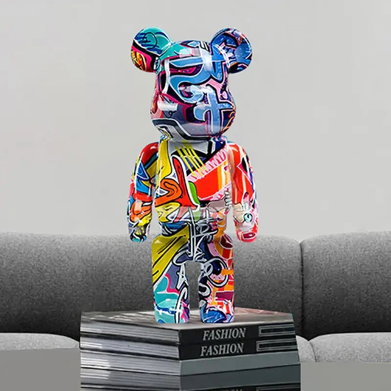 Modern graffiti bear 27cm figurine living room money jar
