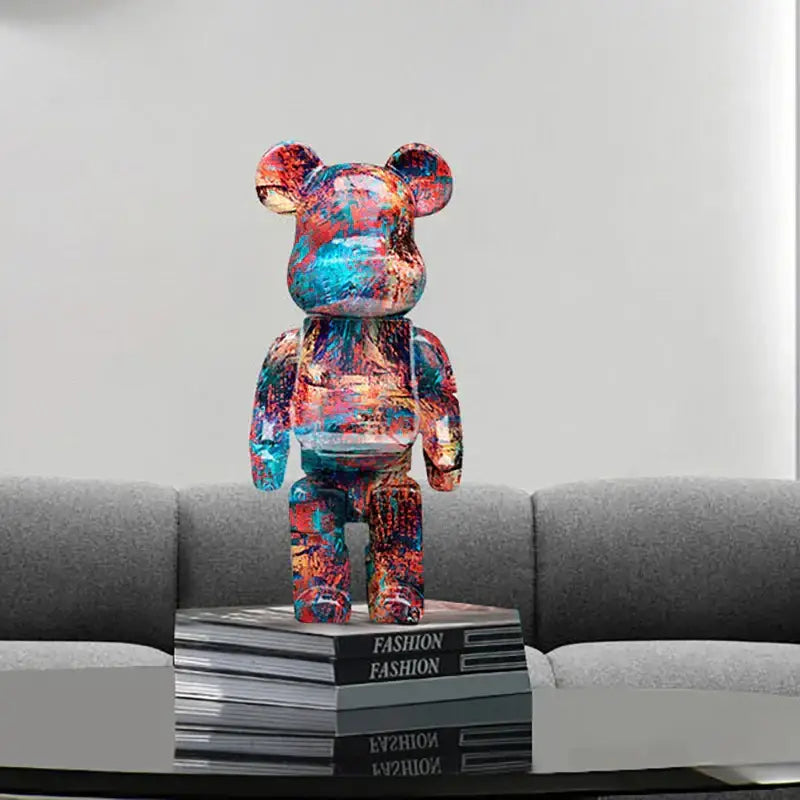 Modern graffiti bear 27cm figurine living room money jar