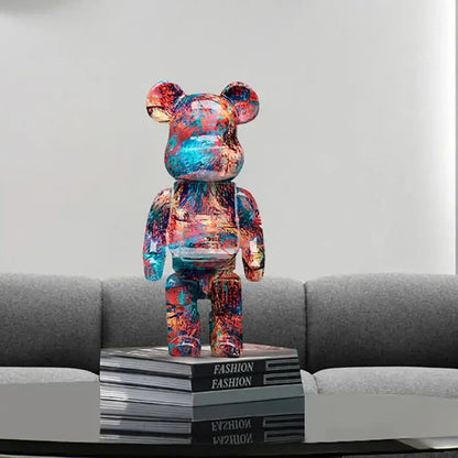 Modern graffiti bear 27cm figurine living room money jar