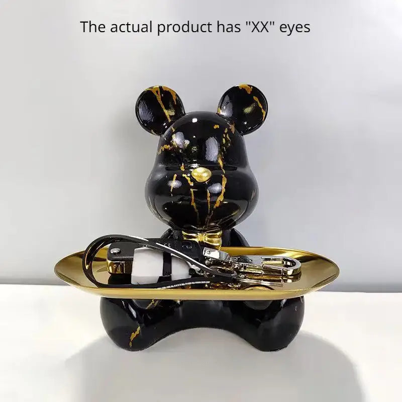 Modern graffiti bear figurine living room skateboard key storage shelf