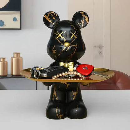 Modern graffiti bear figurine living room tray storage decor