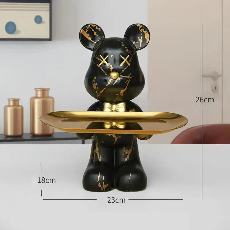 Modern graffiti bear figurine living room tray storage decor