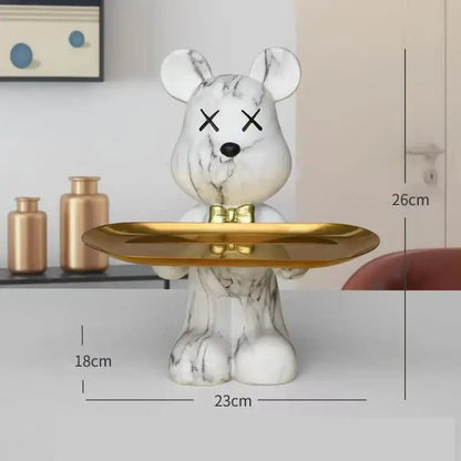 Modern graffiti bear figurine living room tray storage decor