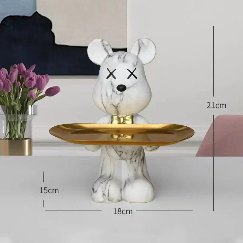 Modern graffiti bear figurine living room tray storage decor
