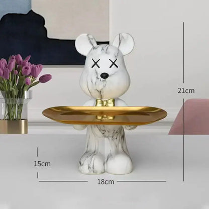 Modern graffiti bear figurine living room tray storage decor