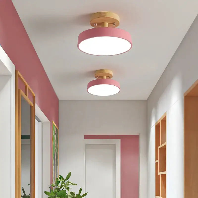 Modern gray acrylic wood led ceiling light for bedroom