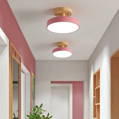 Modern gray acrylic wood led ceiling light for bedroom