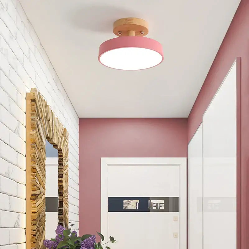 Modern gray acrylic wood led ceiling light for bedroom