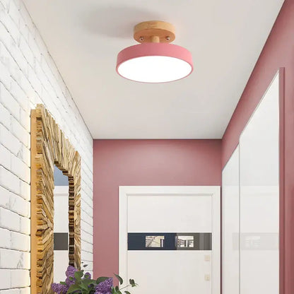 Modern gray acrylic wood led ceiling light for bedroom