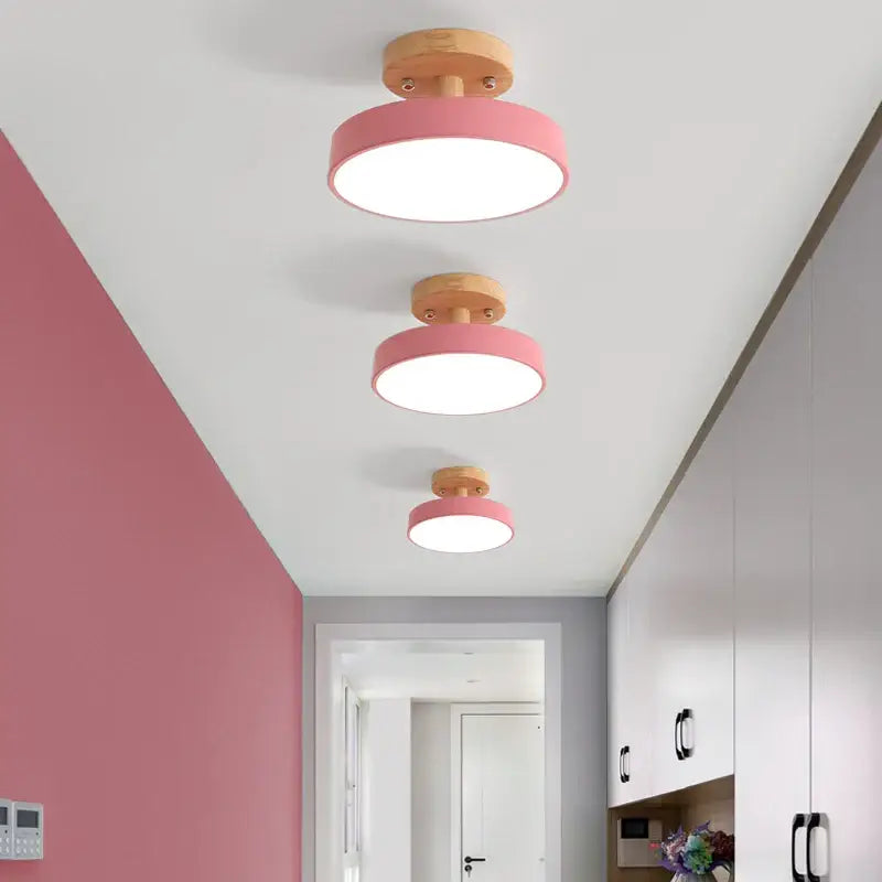 Modern gray acrylic wood led ceiling light for bedroom