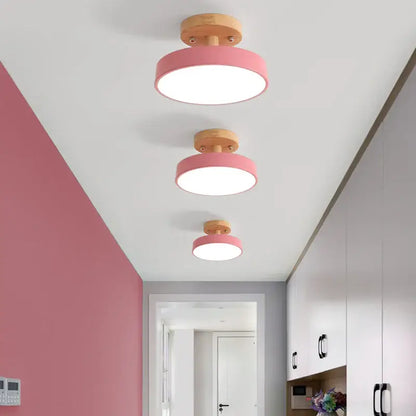 Modern gray acrylic wood led ceiling light for bedroom