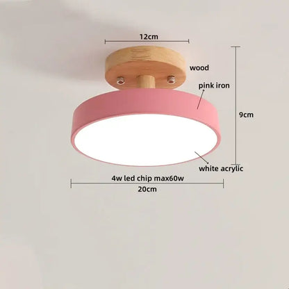 Modern gray acrylic wood led ceiling light for bedroom