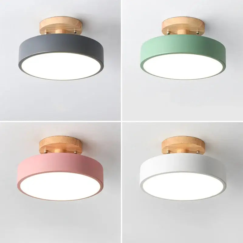 Modern gray acrylic wood led ceiling light for bedroom