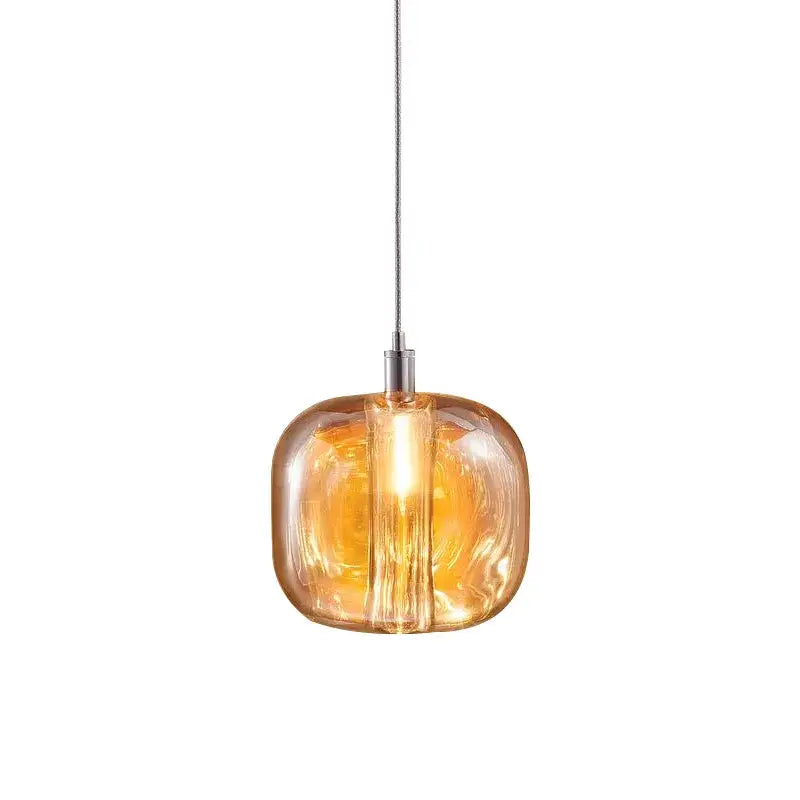 Modern gray amber and clear crystal pendant lights bedroom kitchen