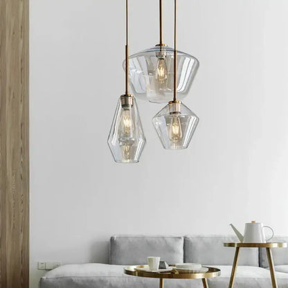 Modern gray amber glass pendant lamp dining room lighting