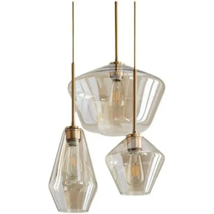 Modern gray amber glass pendant lamp dining room lighting