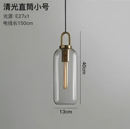 Modern gray and brass glass pendant light fixture kitchen lighting
