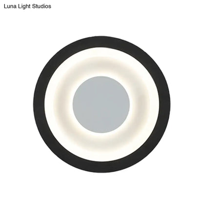 Modern gray & black led circle sconce living room wall mounted lamp