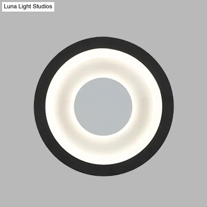Modern gray & black led circle sconce living room wall mounted lamp