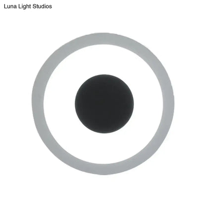Modern gray & black led circle sconce living room wall mounted lamp