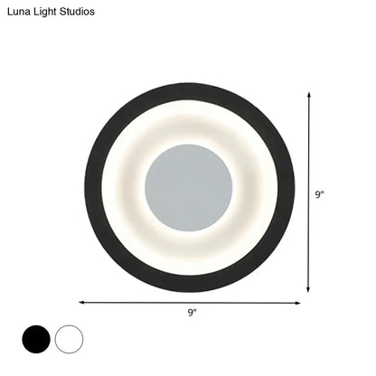 Modern gray & black led circle sconce living room wall mounted lamp