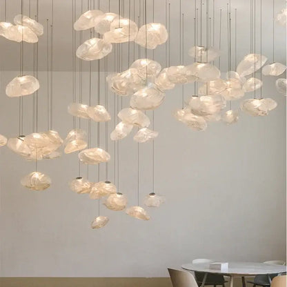 Modern gray cloud glass pendant lights living room fixture