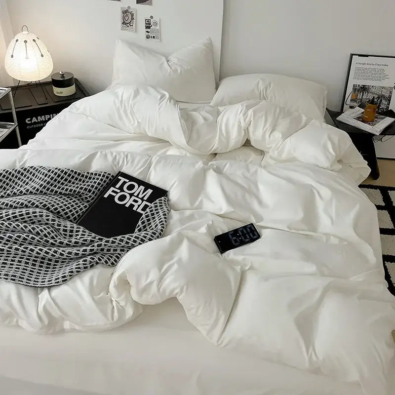 Modern gray comforter cover set with geometric throw bedroom bedding