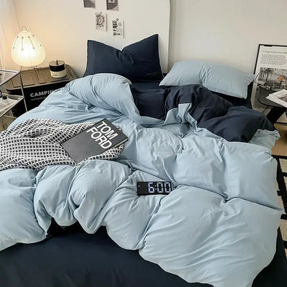 Modern gray comforter cover set with geometric throw bedroom bedding